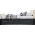 thumbnail image 4 of Meridian Furniture Lit Gigogne/lit de Rangement Simple en Velours Noir Ivy, 4 of 9