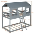 thumbnail image 4 of Aukfa Twin over Twin Bunk Bed with Roof and Window, Wood Playhouse for Kids - Gray, 4 of 8