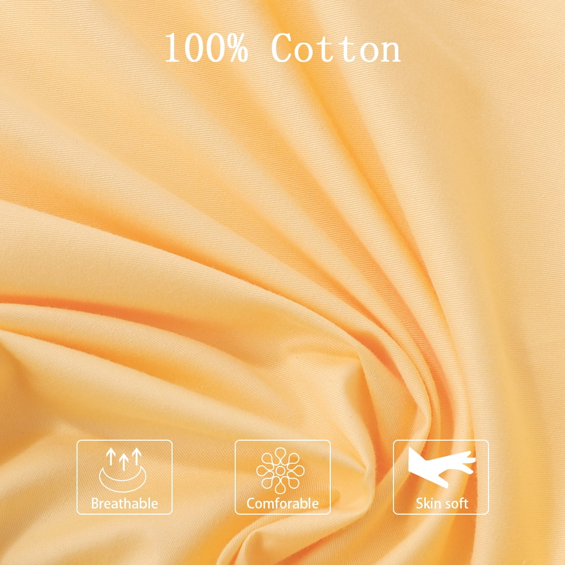Unique Bargains Egyptian Cotton Zippered Body Pillow Case Cover Apricot 20" x 54"