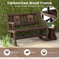 thumbnail image 2 of Canddidliike Patio Rocking Bench Double Rocker Chair with Ergonomic, Rustic Brown, 2 of 5