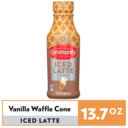 Community Coffee Vanilla Waffle Cone Iced Latte 13.7 fl oz Bottle