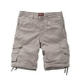thumbnail image 2 of Matchstick Men Loose Solid Cargo Shorts with 8 Pockets, 2 of 8