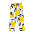 thumbnail image 4 of Disketp Tropical Lemon Print Women'S Comfy Pajama Pants Casual Drawstring Palazzo Lounge Wide Leg Pants, 4 of 9