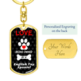 thumbnail image 3 of English Toy Spaniel Stainless Steel or 18k Gold Premium Swivel Dog Tag Keychain, 3 of 8
