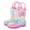 B-Pink, variant on Boys Girls Rainbow Portable Rain Boots Non Slip Waterproof Eva Toddler Baby Outdoor Home Rubber Shoes, A-Pink