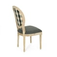 thumbnail image 6 of GDF Studio Newman French Country Fabric Dining Chairs, Set of 4, Black Checkerboard, Dark Gray, and Natural, 6 of 8