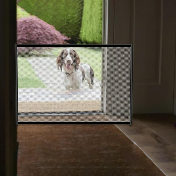 Milaget Portable Foldable Dog Gate Guard Enclosure Pet Mesh Isolation Gate for Doorways Size S Walmart