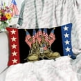 thumbnail image 4 of Memorial Day Soldier Boots Lumbar Decorative Rectangle Pillow Cover 12 x 20, 4th of July Patriotic America USA Stars Outdoor Pillowcase, American Flag Veterans Day Cushion Case Home Decor, 4 of 5