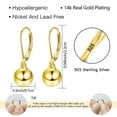 thumbnail image 4 of Alexcraft Ball Drop Dangle Earrings, 14K Gold Plated Hypoallergenic Ball Drop Earrings for Women, Silver Dangle Drop Earrings Fashion Jewelry, 4 of 6