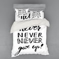 thumbnail image 1 of Ambesonne Saying Bedding Set 4 Pcs, Motivation, Queen, Black and White, 1 of 3