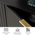 thumbnail image 2 of EYYTHUNG 4 Door Fluted Sideboard Buffet Cabinet, Modern Accent Storage Credenza with Adjustable Shelves, Black, 2 of 7