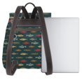 thumbnail image 3 of Disketp River Freshwater Fish Mochila de Cuero para Mujer, Bolso de Espalda Antirrobo con Estilo para Viaje, Trabajo y Uso Diario, 3 of 4