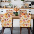thumbnail image 3 of Thanksgiving Chair Covers Set of 6 Fall Yellow Maple Leaf Linen Texture Chair Back Covers Stretch Removable Washable Slipcovers Protector for Dining Room Kitchen Party Decor, 3 of 5