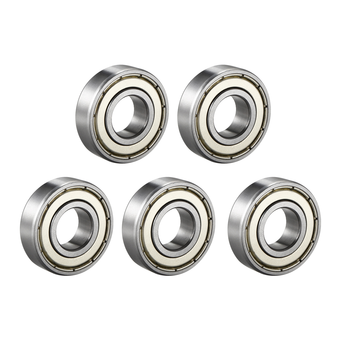 Uxcell 6001ZZ Double Shield Ball Bearings 5-Pack - 12mm X 28mm X 8mm, Chrome Steel