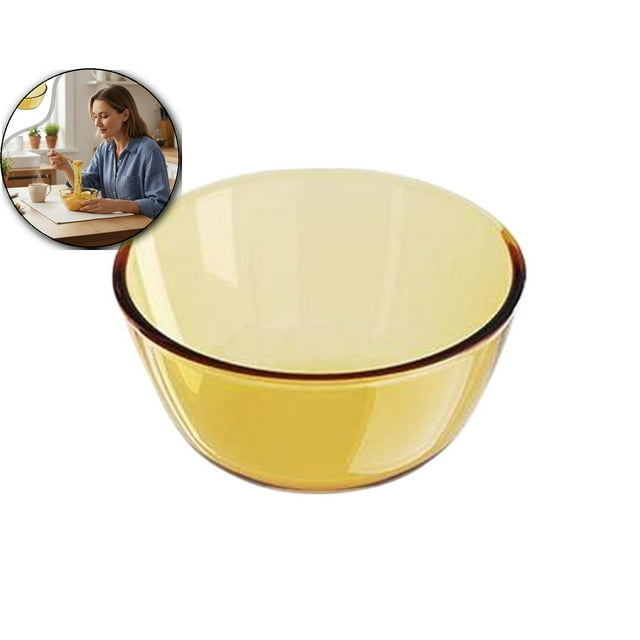 Dvruxg Glass Cereal Bowl, Microwave Safe Baking Dish, Fruit Vegetable Bowl for Kitchen Prep & Everyday Dining