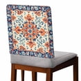 thumbnail image 2 of Retro Ethnic Leaves Chair Covers Set of 4 Flowers Orange Blue Texture Chair Back Covers Stretch Removable Washable Slipcovers Protector for Dining Room Kitchen Party Decor, 2 of 5