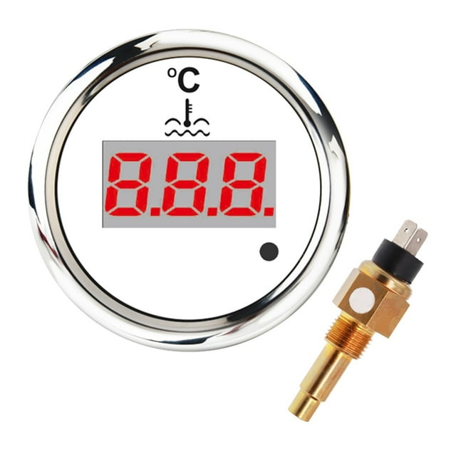 Digital 52mm Water Temp Gauge 40-120 With Water Temperature Sensor Sender M16*1.5 Water Temp Meter Indicator For Car Boat ,Wide Applicability