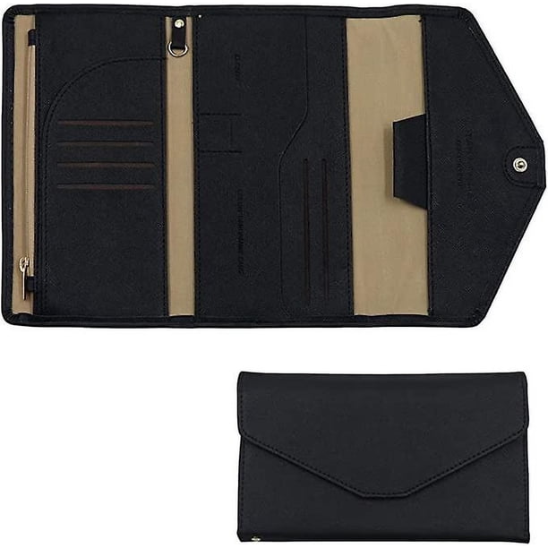 Portapassaporto Da Viaggio In Pelle Con Blocco RFID - Custodia Per Passaporte E Carte - Colore Blu Navy