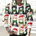 thumbnail image 6 of qolati Mens Christmas Shirts Casual Printed Long Sleeve Button Up Dress Shirt Male Winter Festival Shirts Santa Claus Party Hawaii Blouses Top, 6 of 8