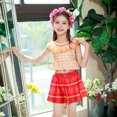 thumbnail image 3 of HAWEE Encanto Mirabel Swimsuit for Girls Isabella Pepa Princess Off Shoulder Ruffle Two Piece Bathing Suit, 3 of 7