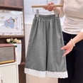 thumbnail image 3 of SHTXOZHI Girl's Wide Leg Pants Loose Elastic Waist Lace Trimmed Pants Casual Outdoor Boho Beach Vacation Bottoms, 3 of 8