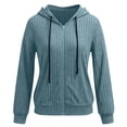 thumbnail image 4 of DeHolifer Womens Hoodies Zip Up Jackets Lightweight Tunic Sweatshirt Open Front Cardigan Light Blue S, 4 of 7