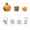 Orange, variant on THHEIC Set of 7 Mini Resin Bunny Cake Toppers, Cute Rabbit Figurines for Kids Birthday Party Decor, DIY Miniature Landscape, Gift, and Decorative Supplies
