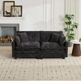 thumbnail image 4 of Modern Sofas Cloud Sofa LoveSeat (Ottoman is not included), Modern Sectional Couch, for Living Room Bedroom and Apartment, Comfy Double Layer Upholstered Seat Cushion, Breathable Chenille Fabric, Bla, 4 of 10