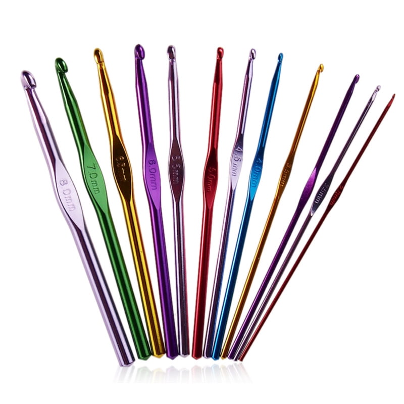 Crochet Hooks Set, Aluminum Handle Knitting Needles for Arthritic Hands