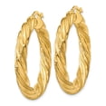 thumbnail image 4 of Auriga Fine Jewelry 14K Yellow Gold 6mm Satin Twisted Hoop Earrings for Women, 4 of 5