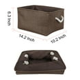 thumbnail image 3 of Home Linen Storage Bin Basket Closet Clothes Box Container Organizer Chocolate Color M Size 1 Pack, 3 of 7