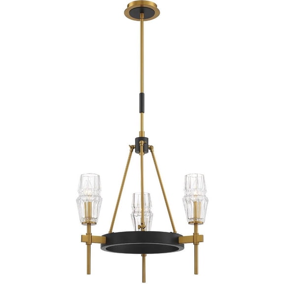 35938-019 Eurofase Lighting Gladstone Chandelier 3 Light Glass/Metal