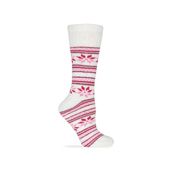 Wise Blend Women's Floral Frost Crew Socks 1 Pair, Natural, Women's 6-9 Shoe
