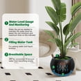 thumbnail image 4 of Macetas Autorriego – Set de 2 Altas 22" – Interior y Exterior – Drenaje y Medidor de Agua – Salón, Terraza, Jardín u Oficina – Fondo Negro con Puntos Blancos, 4 of 8