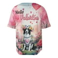 thumbnail image 2 of Hello Valentine’s Day Border Collie Flower Crown Romantic Pink Floral All Over Print 3D Baseball Shirt Borders Dog Lovers Gifts Idea Softball Sport - 00031, 2 of 6