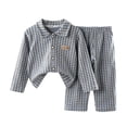 thumbnail image 7 of Linfrsh Toddler Boys Pajamas 4t Loose Fit Toddler Toddler Kids Toddler Girls Boys Soft Comfy Modal Tencel Solid Raglan Sleepwear Pajamas Pjs 2pcs Set(Blue,7-8 Years), 7 of 7
