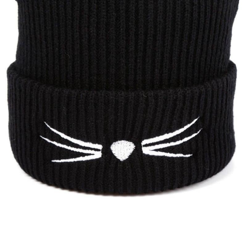TM KuierShop Fashion Punk Girl Women Devil Cat Ear Knit Beanie Hat Cap Winter Warmer Black