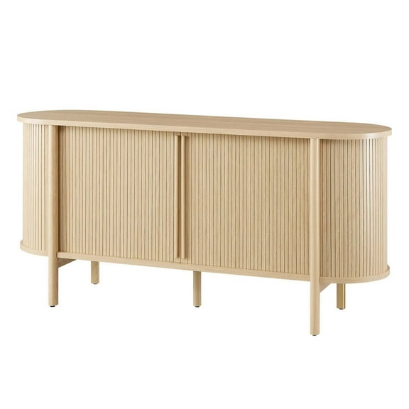 Console Entry Table Sideboard Cabinet, Brown Oak, Wood, Living Kitchen Cafe Bistro Hospitality Restaurant, Modern Contemporary HB34685