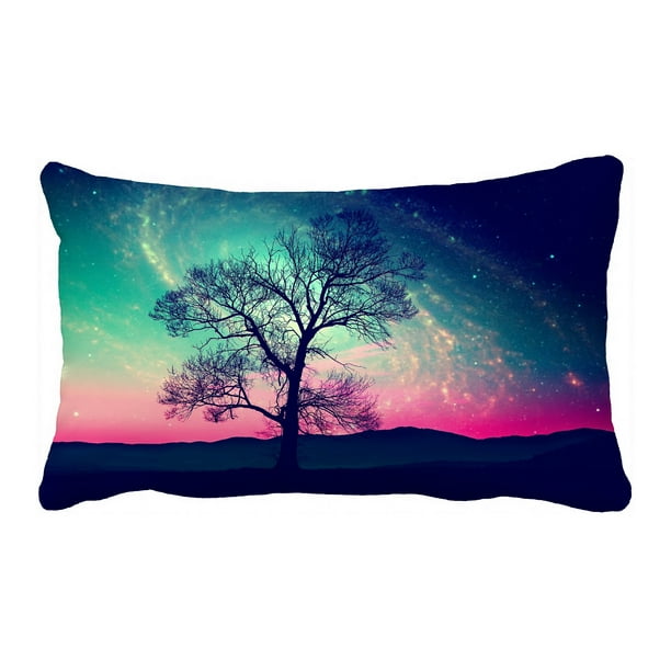 Phfzk Galaxy Nebula Stars Pillow Case Red Alien Silhouette Moonlight Fantasy World Print Pillowcase Throw Pillow Cushion Cover Two Sides Size 20x30 Inches Walmart Com Walmart Com