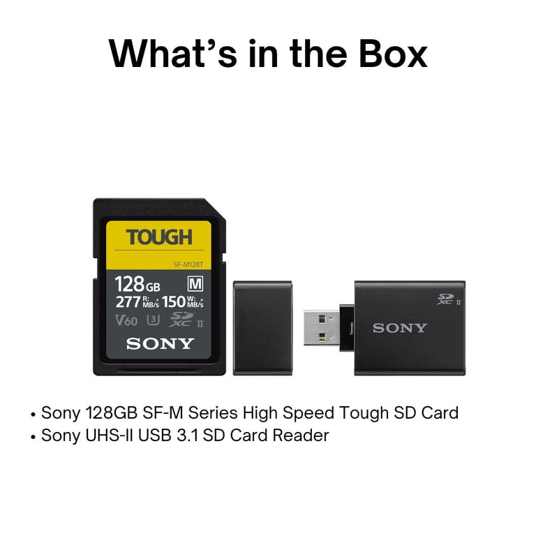 Sony 128GB SF-M Series High-Speed Tough SD Card (2-Pack) Bundle