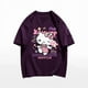 thumbnail image 4 of Camiseta de Hello Kitty Sanrio para mujer, Tops de algodón con estampado de dibujos animados Kawaii, camisas de gran tamaño con cuello redondo, ropa de calle, Top de empalme, 2024, 4 of 6