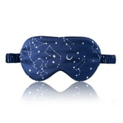 THXSILK Silk Night Eye Shade, 19 Momme Mulberry Silk Eye Mask, 100% Real Natural Pure Silk Eye Sleep Shade Cover, Constellation