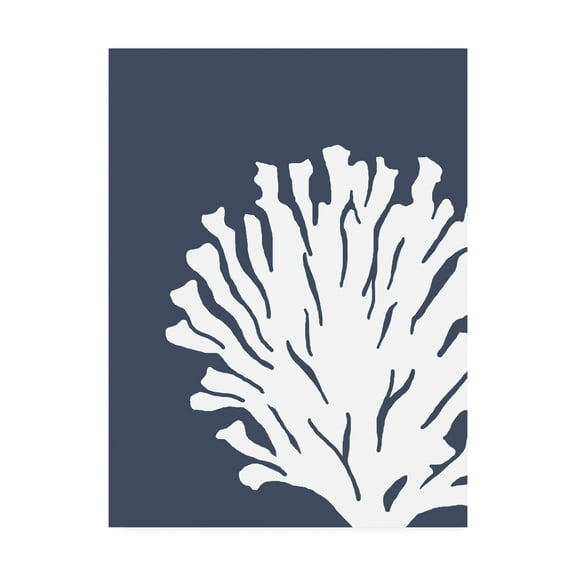 Trademark Fine Art 'Corals White on Indigo Blue d' Canvas Art by Fab Funky