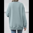 thumbnail image 4 of Sudadera de Larga para Mujer, Informal, con Cuello Redondo, , Ligera y con Bolsillo. Gris Azul S, 4 of 10