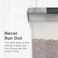 thumbnail image 4 of IRIS USA 50 Lbs / 65 Qt WeatherPro Airtight Pet Food Storage Container with Removable Casters, for Dog Cat Bird Pet Food Storage Bin, Keep Fresh, Translucent Body, Easy Mobility, Clear/Gray, 4 of 7