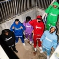 thumbnail image 4 of Traje de sudadera con estampado de letras de hip-hop de American High Street para hombre, traje de sudadera con capucha y pantalón de chándal moderno y versátil, 4 of 5