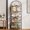 5 Tier Brown, variant on Walsunny 5-Tier Corner Bookshelf Industrial Corner Bookcase Corner with Metal Frame Large Open Display Bookshelves U-Shaped White