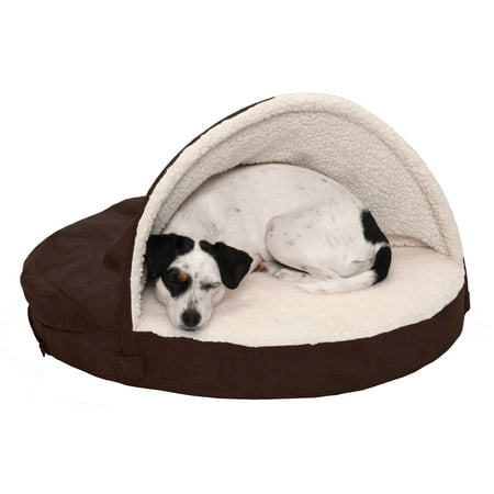 UPC: 0815181028749 | FurHaven Pet Products Faux Sheepskin Snuggery Orthopedic Pet Bed for Dogs & Cats – Espresso  26  Base