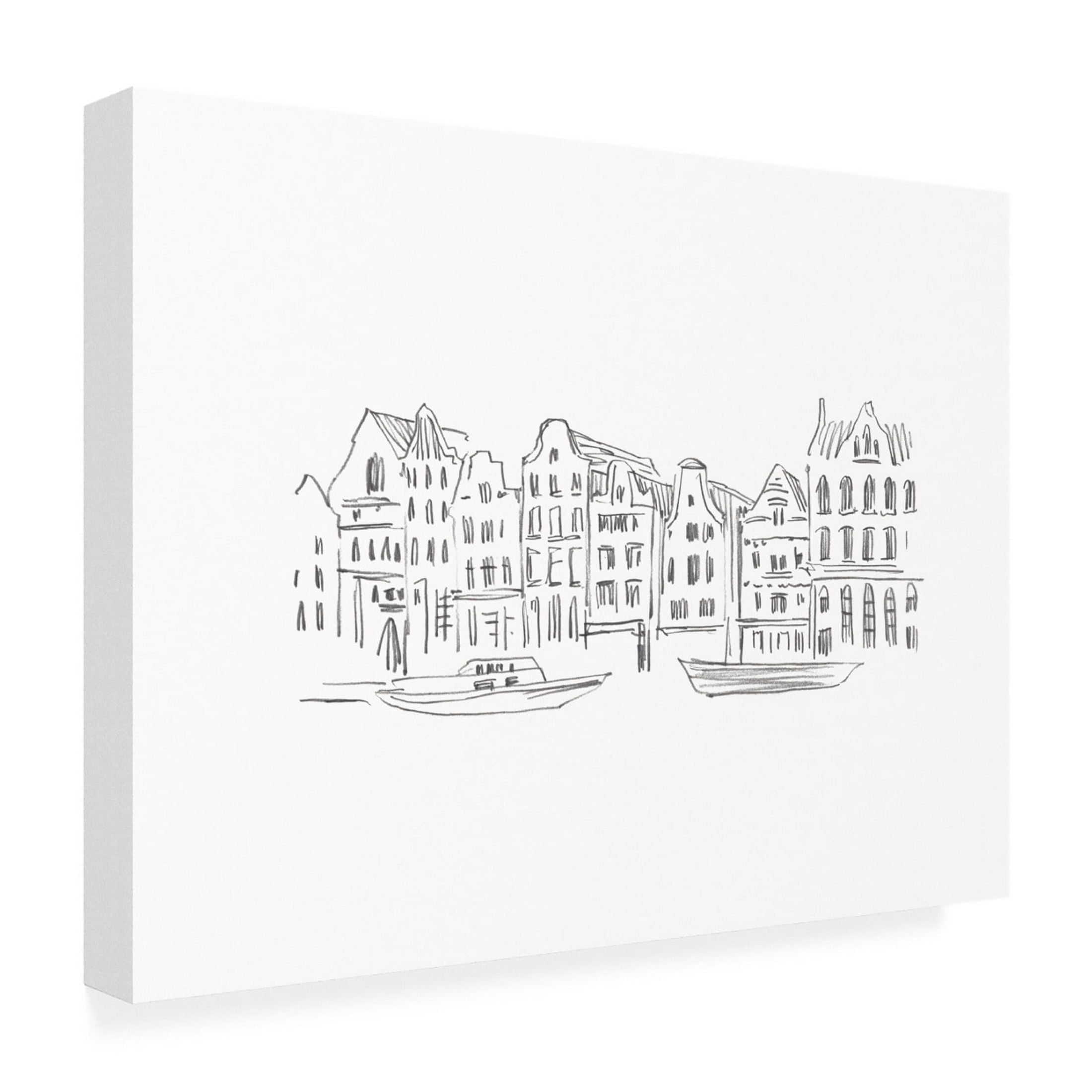 Canvas Wall Art - Annie Warren 'Travel Sketch III' Wall Art for Living Room, Bedroom, or Office Décor by Trademark Fine Art - 32 x 24 Inches