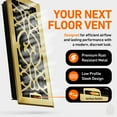 thumbnail image 3 of 2-Pack Victorian 4" X 12" Floor Vent Covers Register With Mesh Net, Polished Brass, 3 of 7